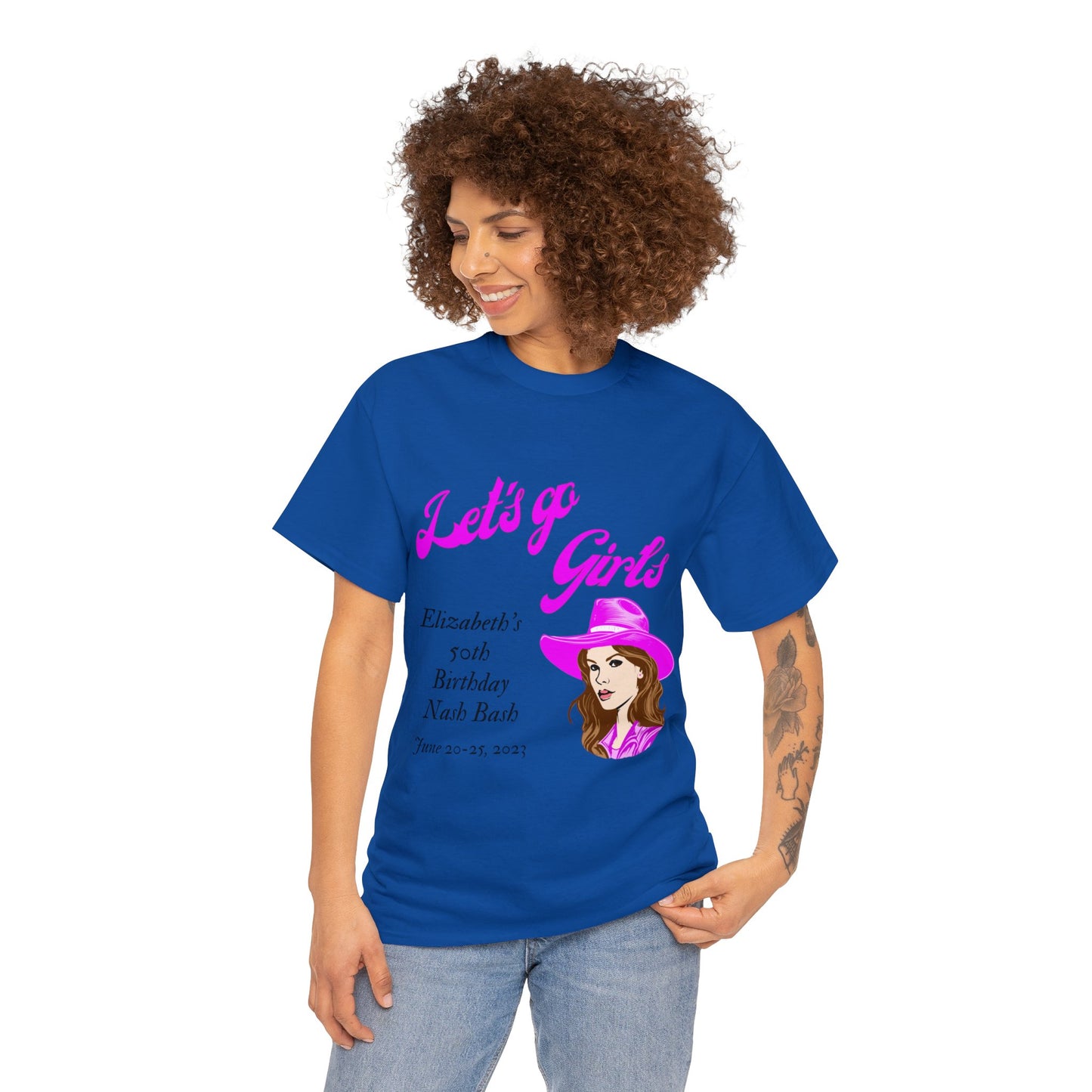 Personalized -- Let's Go Girls Heavy Cotton Tee