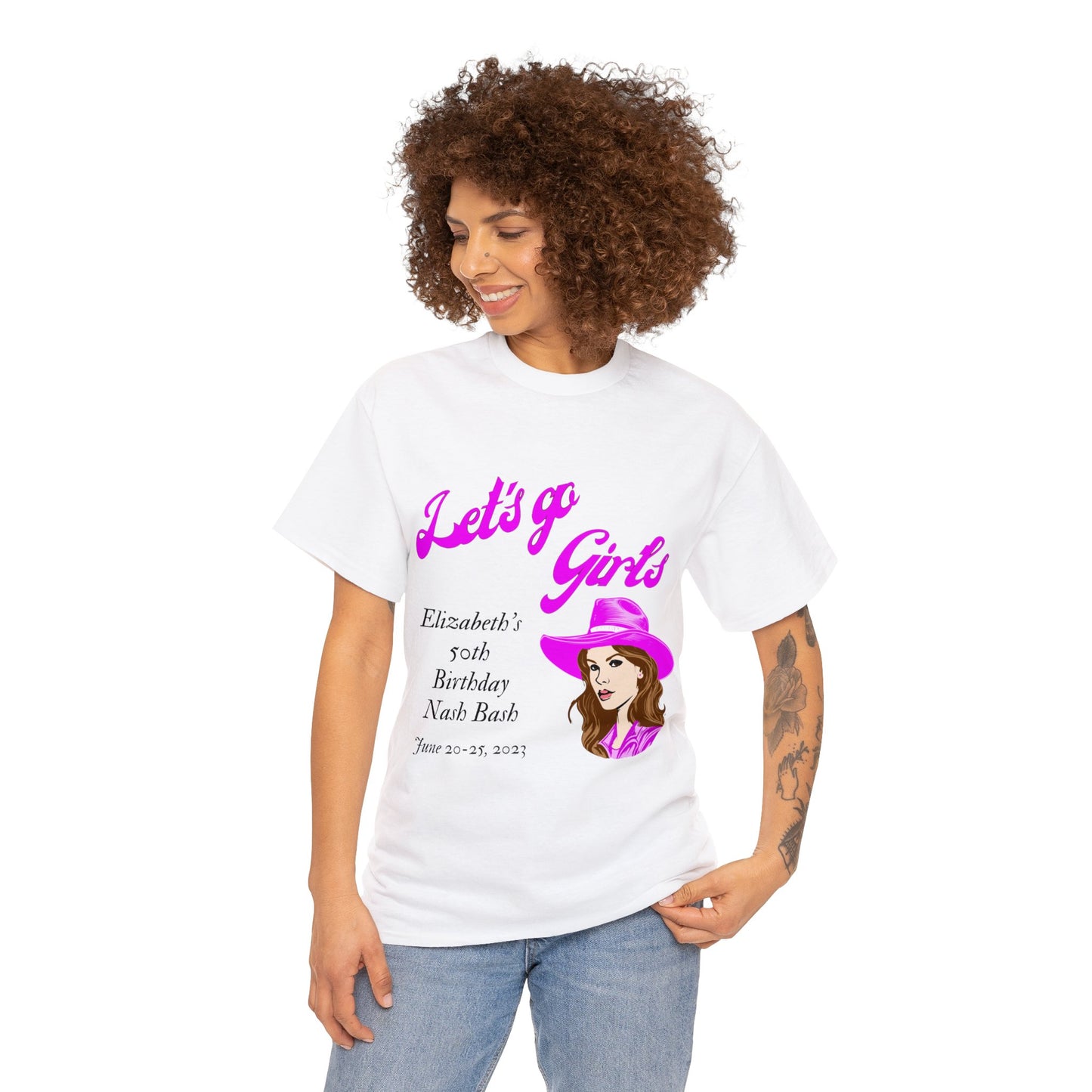 Personalized -- Let's Go Girls Heavy Cotton Tee