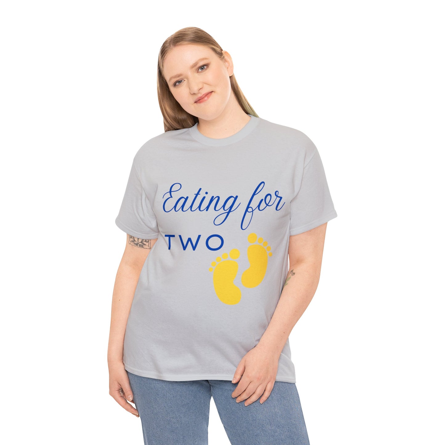 His/Hers - Eating for Two Unisex Heavy Cotton Tee (Black Graphic)