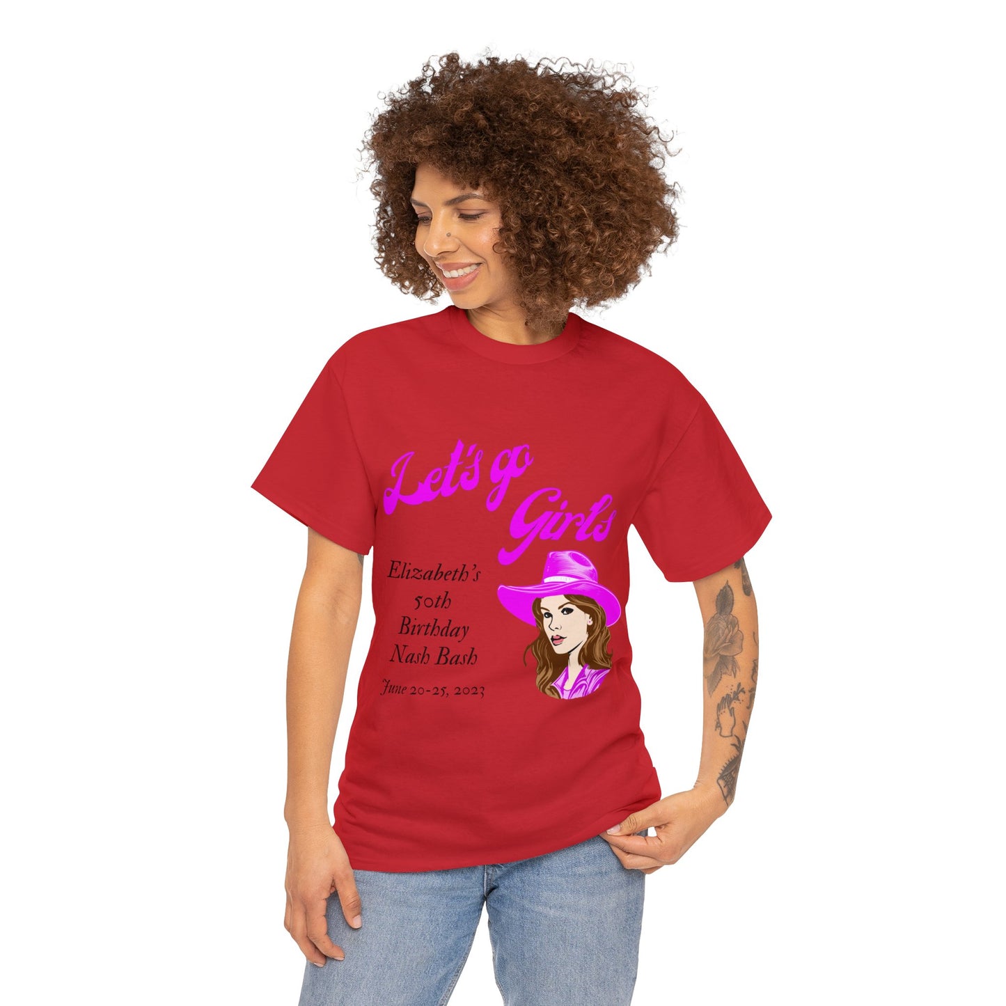 Personalized -- Let's Go Girls Heavy Cotton Tee