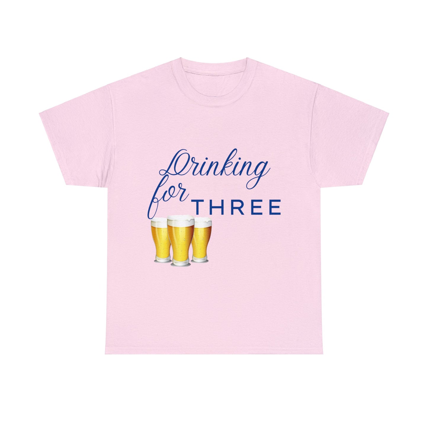 His/Hers - Drinking for Three Unisex Heavy Cotton Tee (Blue Graphic)