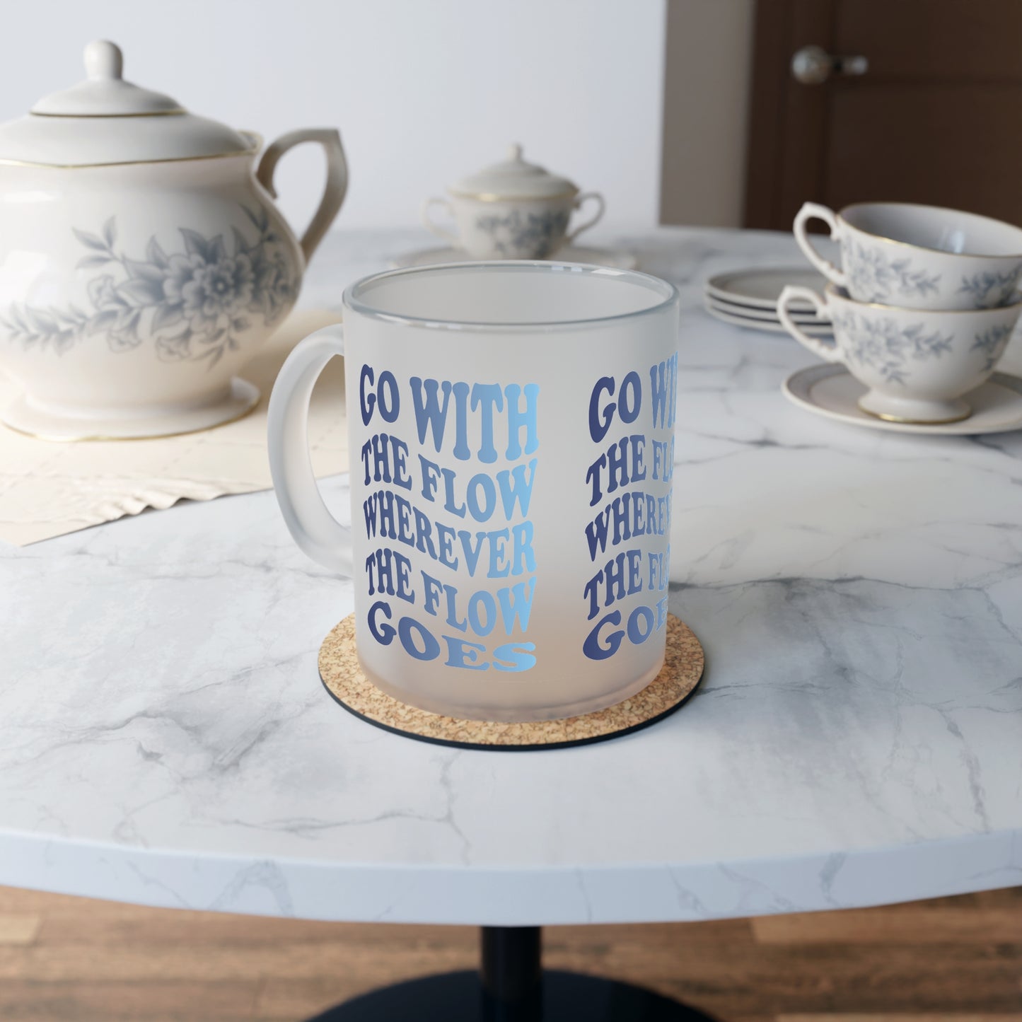 Go With the Flow Frosted Glass Mug