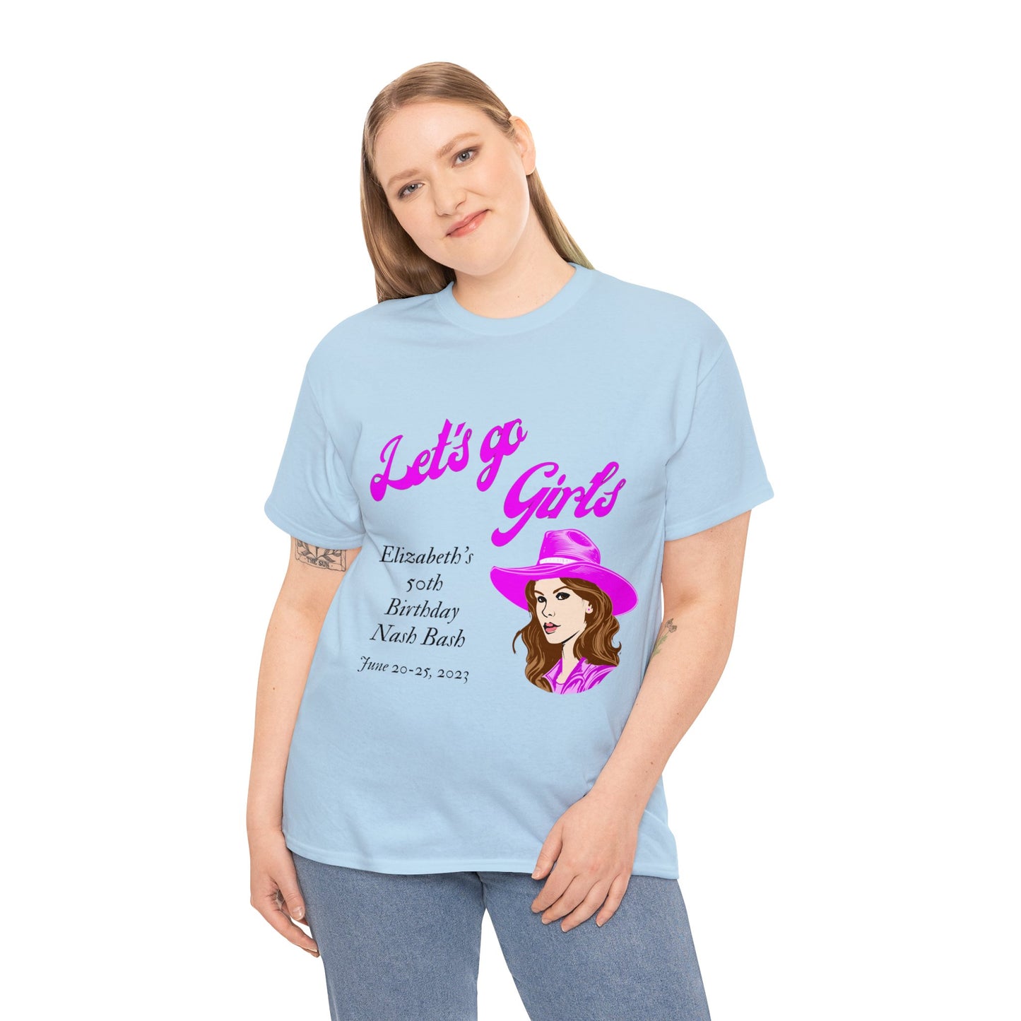 Personalized -- Let's Go Girls Heavy Cotton Tee