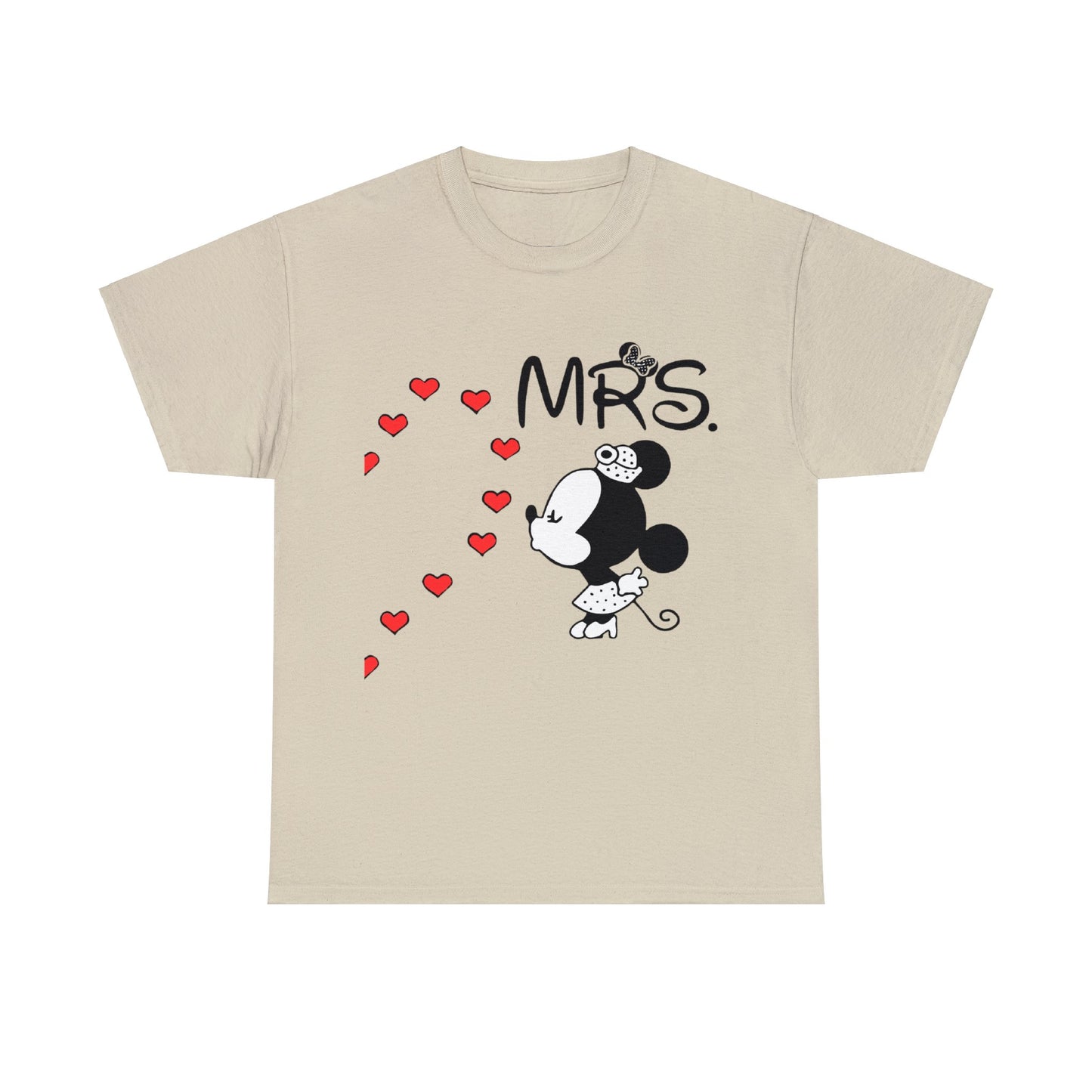 His/Hers - Mrs. Minnie Mouse Unisex Heavy Cotton Tee (Black Graphic)