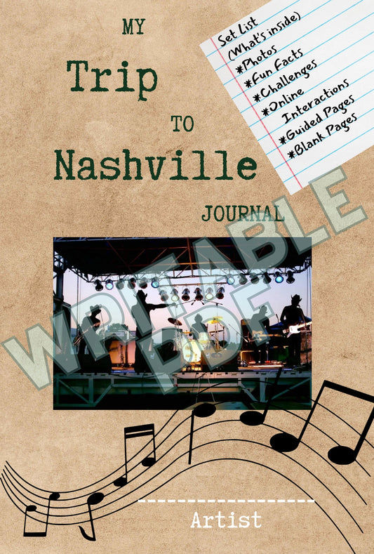 Best Seller - My Trip to Nashville Journal WRITABLE PDF